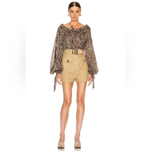 SOLD ‼️ NWT $550.00 ZIMMERMANN Suraya Leopard-print 100% Silk Blouse US XS AU 0 - Picture 6 of 6